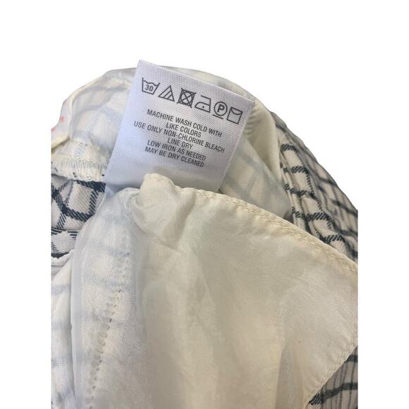 Anthropologie The Essential Slim Trousers Cream/Black Plaid Pants SZ 8 - Picture 12 of 12